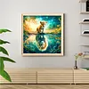 Lion Cub Green Reflection-11CT Stamped Cross Stitch 40*40cm/15.75*15.75in