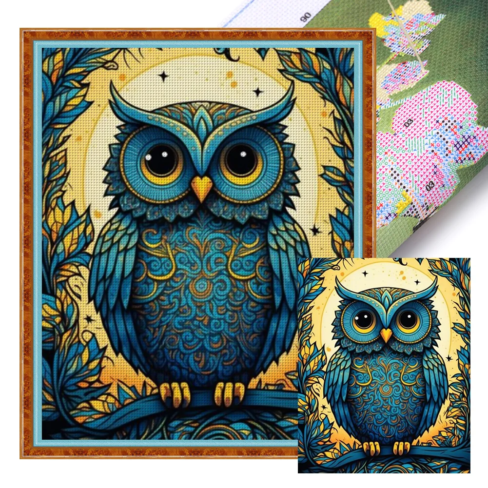 11CT Full Stamped Cross Stitch - Owl(Canvas|40*50CM)