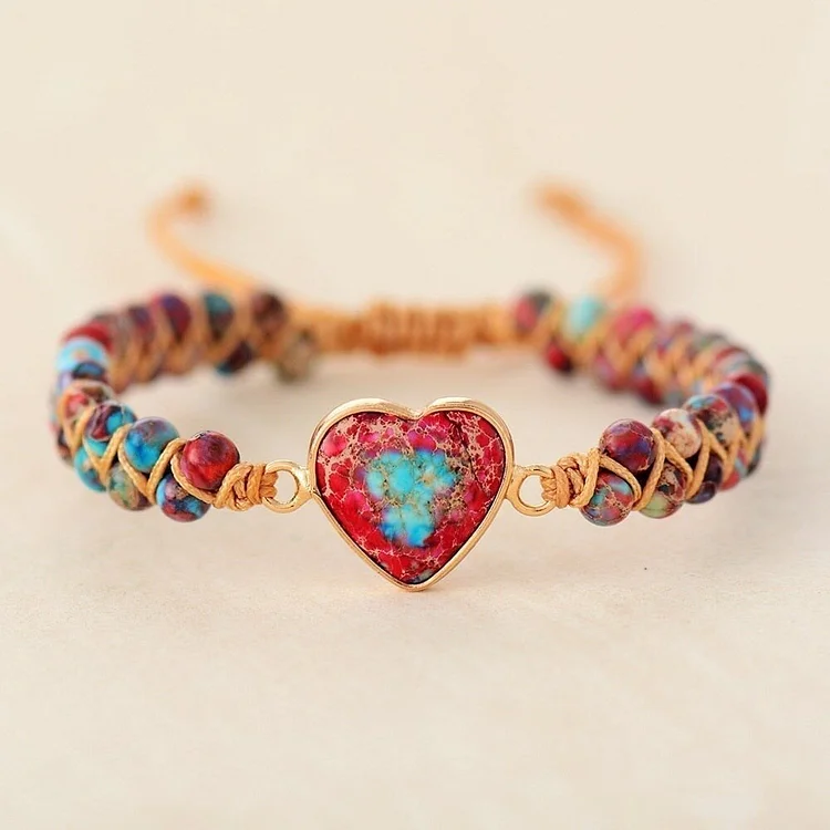 Last Day 70% OFF-Love You Forever Jasper Heart Bracelet