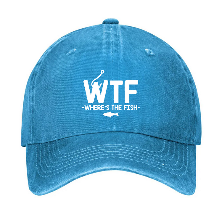 WTF - Where's The Fish Funny Print Hat socialshop