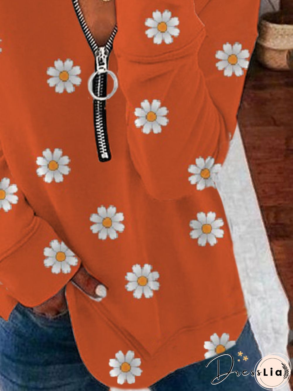 Casual Floral Autumn Daily Loose Regular H-Line Regular Regular Size Sweatshirts for Women