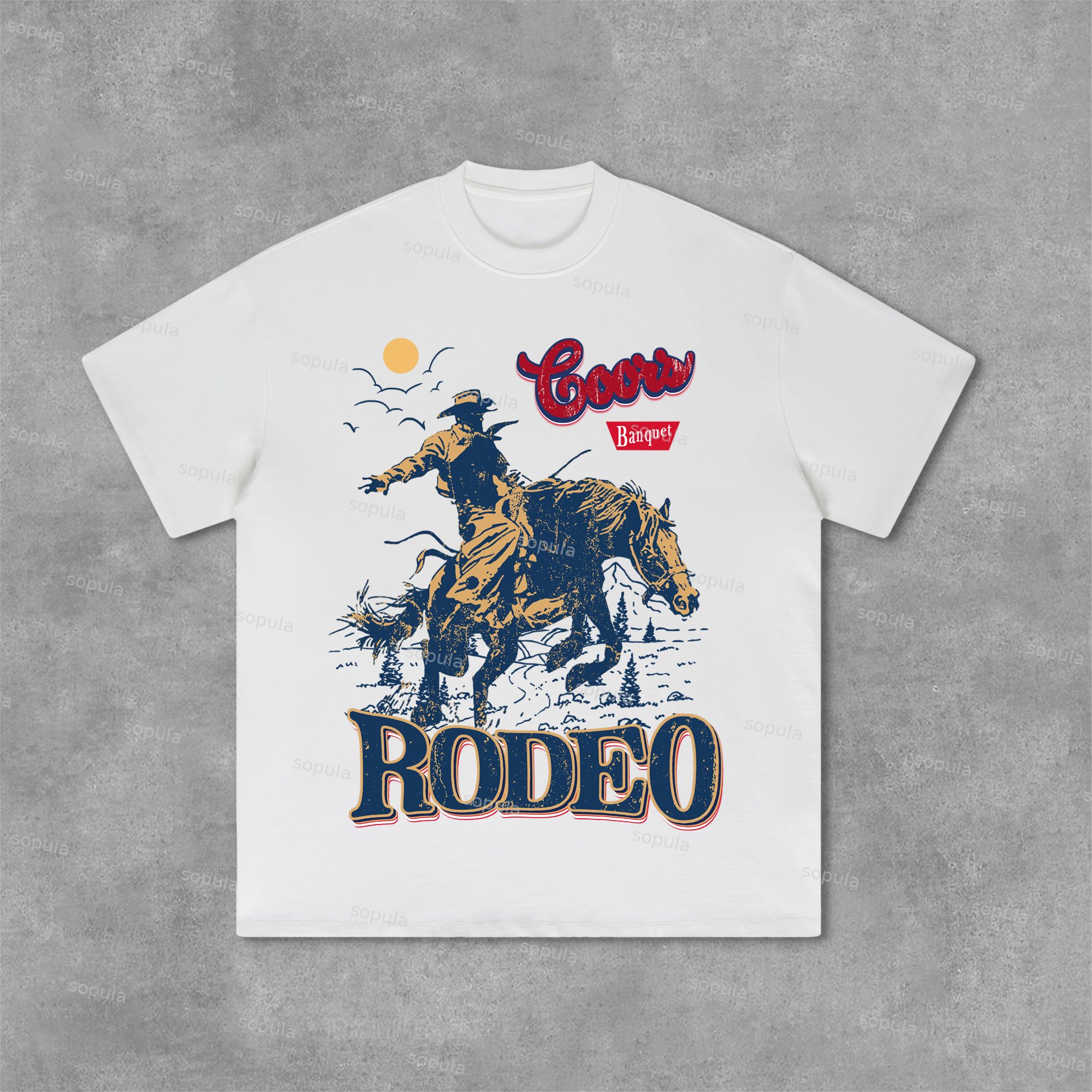 Sopula Coors Banquet Rodeo Classic Graphics Print Cotton T-Shirt