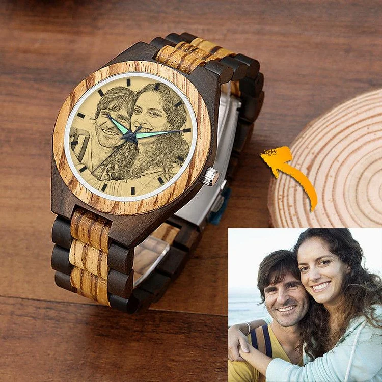 Personalized Photo Ebony Watch