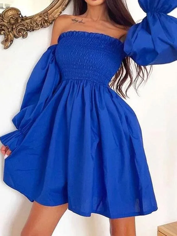 Off shoulder ruched dress