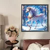 (40*40cm)Christmas Horse - Round AB Drill Diamond Painting