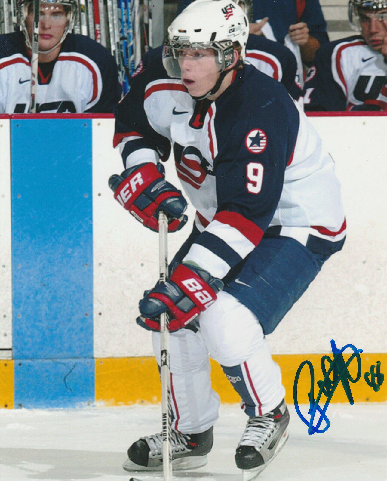 YOUNG PATRICK KANE SIGNED TEAM USA HOCKEY 8x10 Photo Poster painting! CHICAGO BLACKHAWKS