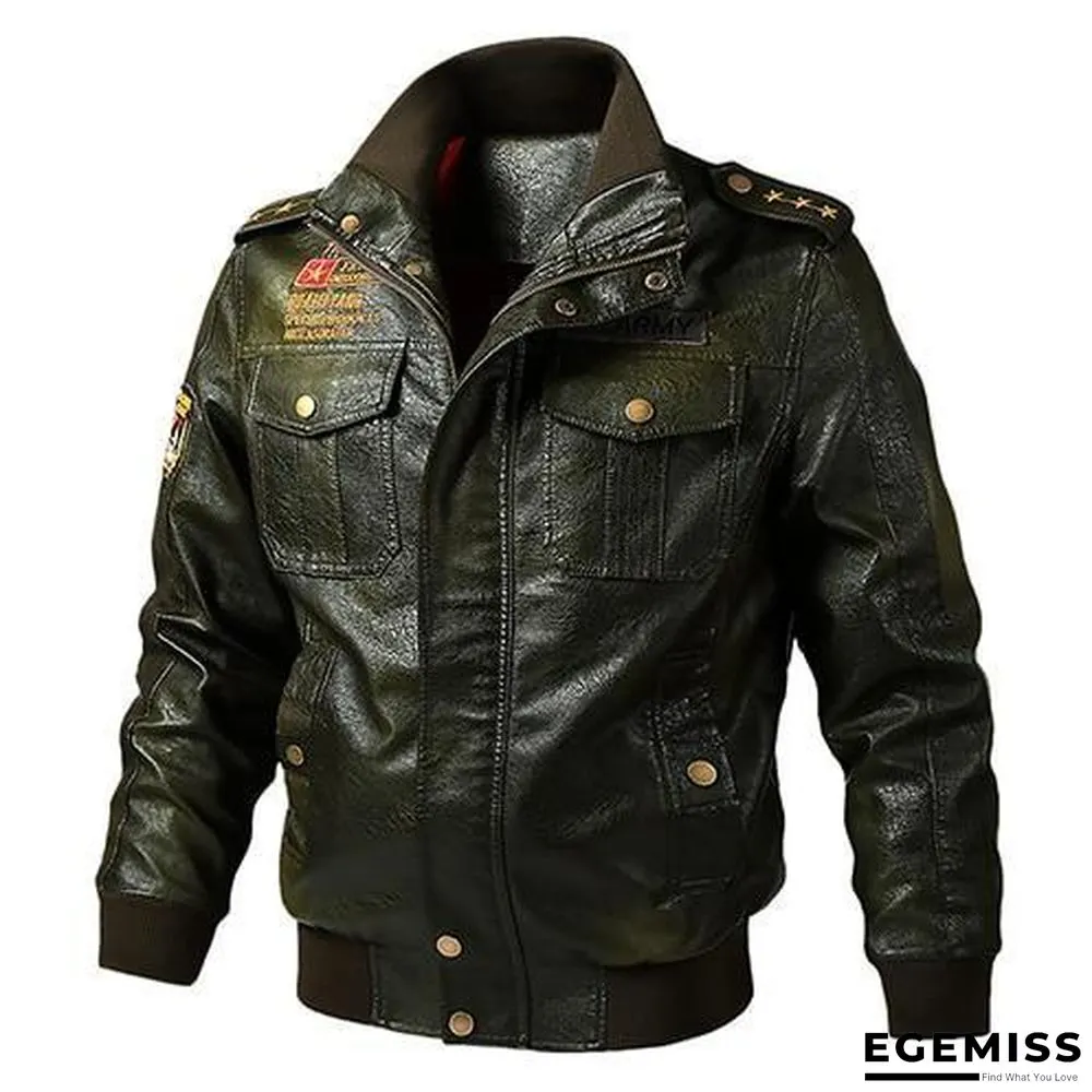 Faux Leather Jacket Men Windproof Outwear Military Army Pilot Bomber PU Leather Jacket Coat 6XL | EGEMISS