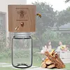 Carpenter Bee Trap Nature Hanging Wood Trap with Glass Jar for Garden Yard Patio