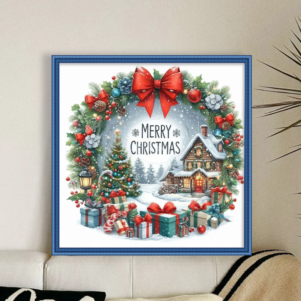 14CT Full Counted Cross Stitch Kit - Christmas Cottage (40*40cm)