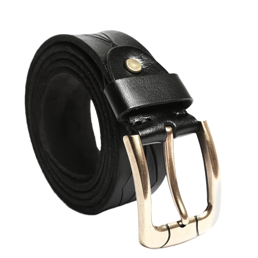 Men's Retro Belt Handmade Pin Buckle Genuine Leather Belt