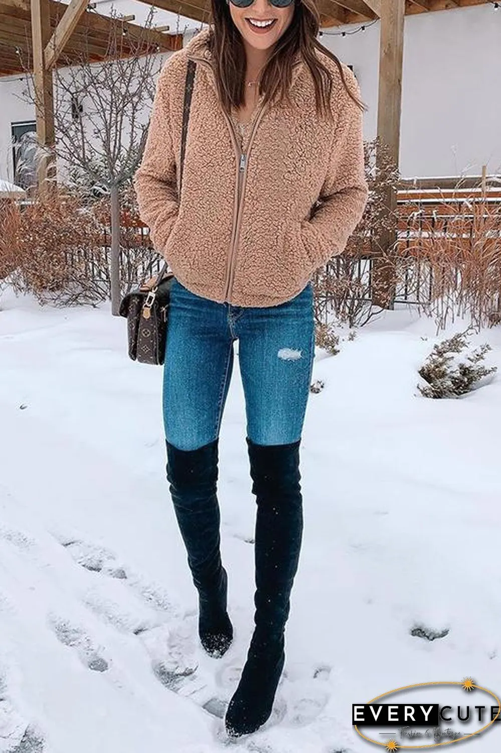 Classical Fluffy  Fleece Zipper Jackets