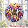 Kitty DIY Diamond Painting Hanging Pendants Acrylic Crafts Kit for Home Wall Decor