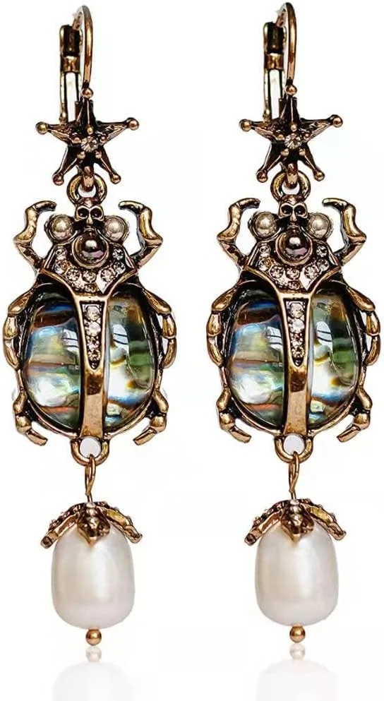 Vintage Beetle Bug Earrings 