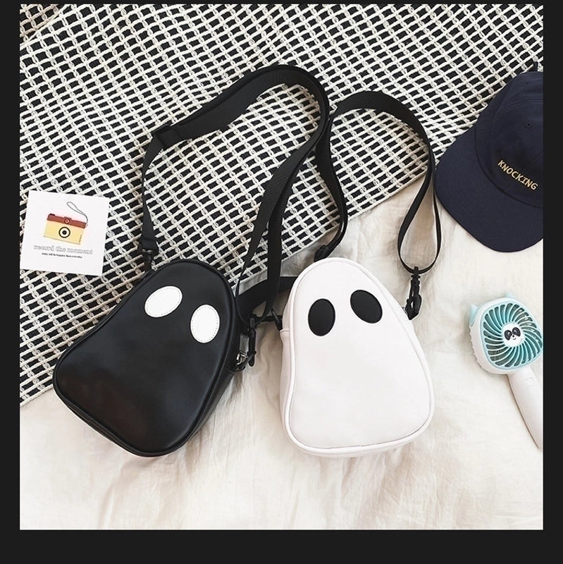 Halloween Women’S Pu Leather Ghost Cute Zipper Crossbody Bag