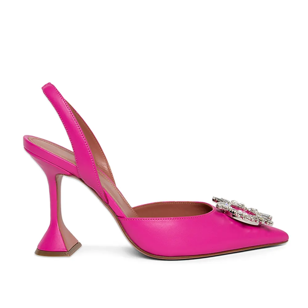 95mm Begum Crystal Matte Slingback party wedding Pumps-vocosishoes