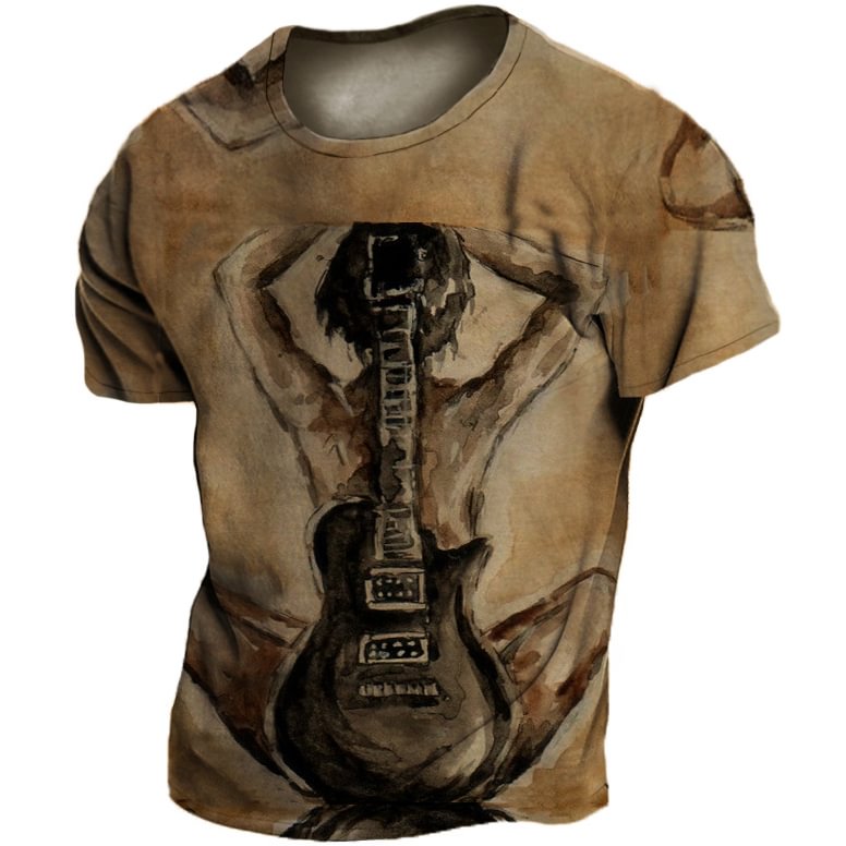 Guitar And Beauty Men's Short Sleeve T-Shirt-Compassnice®