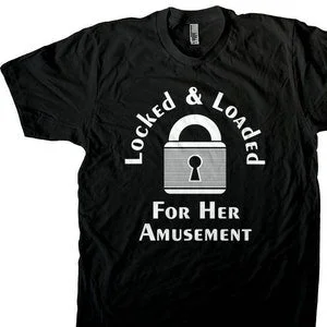 pornhint Pornhint Male Chastity Sissy Boy BDSM Femdom Submissive Cock Locking - Locked and Loaded - Men's T-shirt Screen Printed!