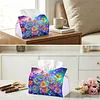 (24cm)Diamond Art Tissue Box Cover DIY PU Desktop Organizer Large(Flower)