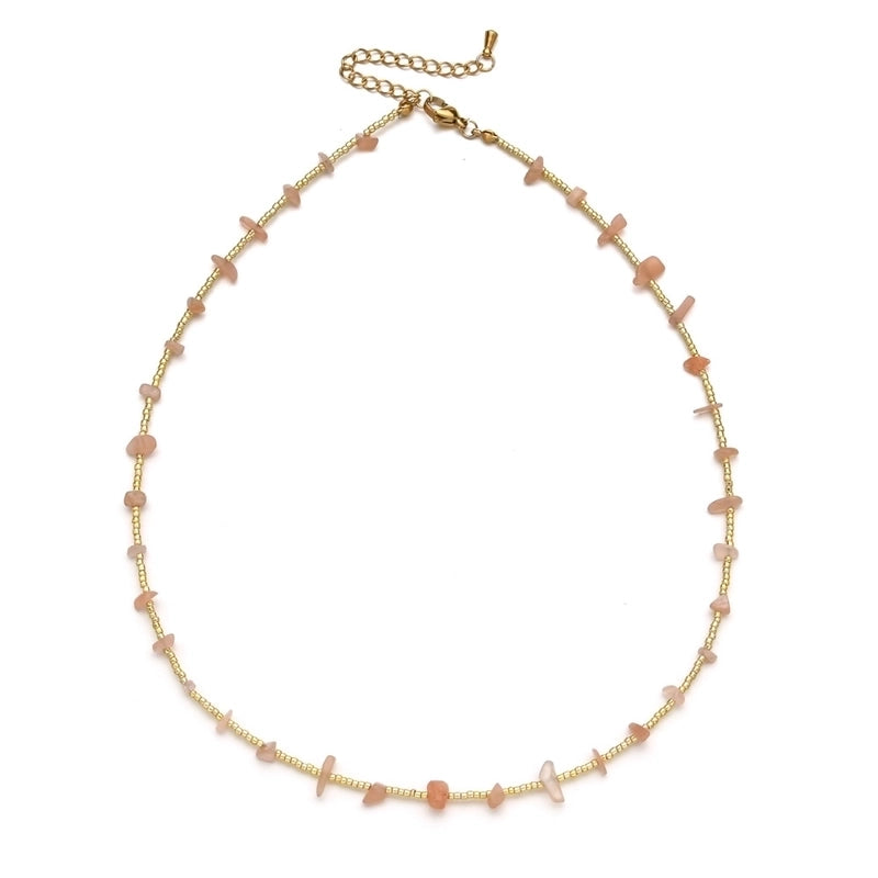 Stone Copper Geometric Necklace