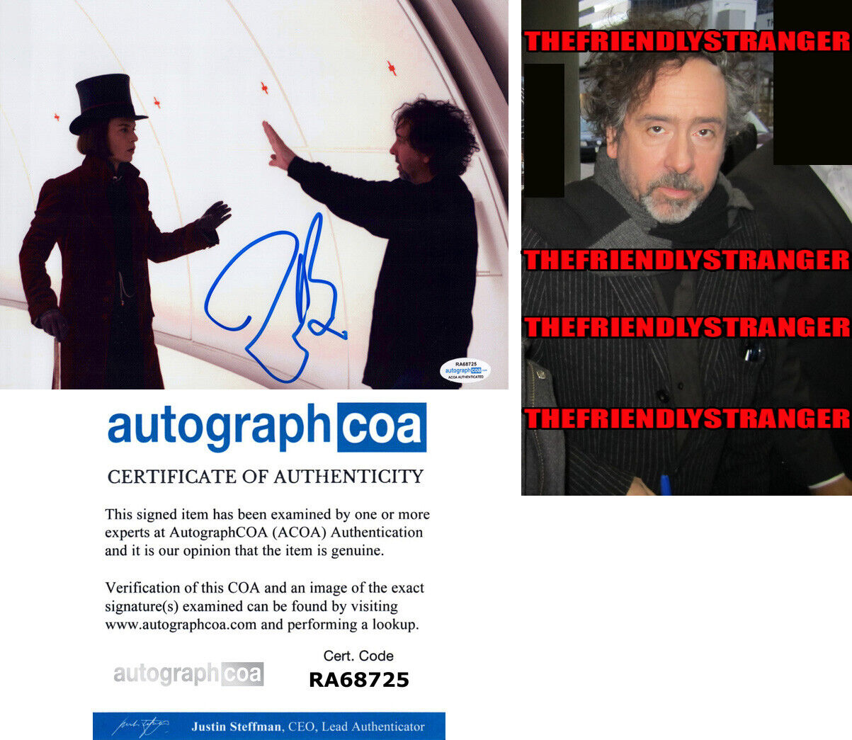 TIM BURTON signed CHARLIE & CHOCOLATE FACTORY