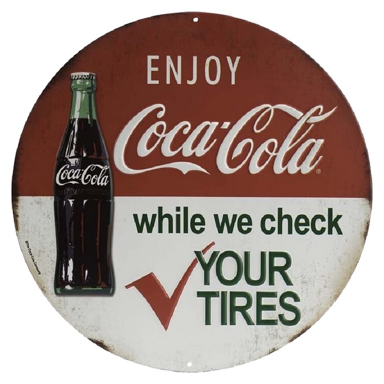 Coca cola - enseignes en étain de forme ronde/enseignes en bois - 30*30cm