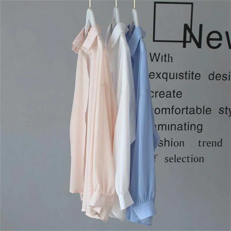 Uveng Uveng Chiffon Sun T-Shirt Women's Spring And Summer Breathable Long-Sleeved Shirt Shades Pure Color Thin Shirt Coat