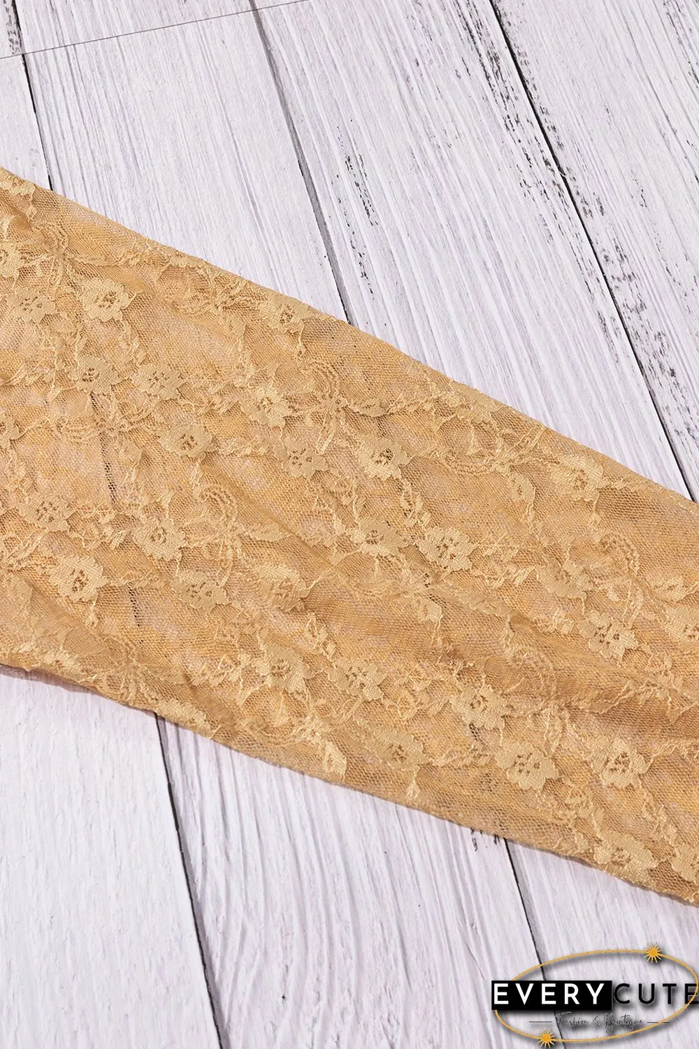 Khaki Lace Sleeve Patchwork Sweater Dress