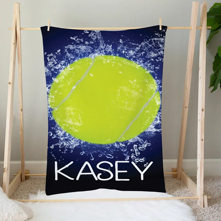 Personalized Blanket For Adults, Kids Throw Blanket, Tennis Gifts, Tennis Art | BKKid584