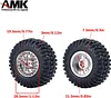 AMK 4Pcs 1.0" Rubber All Terrain 7.5mm Hex Wheels and Tires 25x54x24mm for 1/24 RC Crawler Cars Axial SCX24 90081 AXI00001 AXI00002 AXI00004 1/18 TRX4M (Blue)