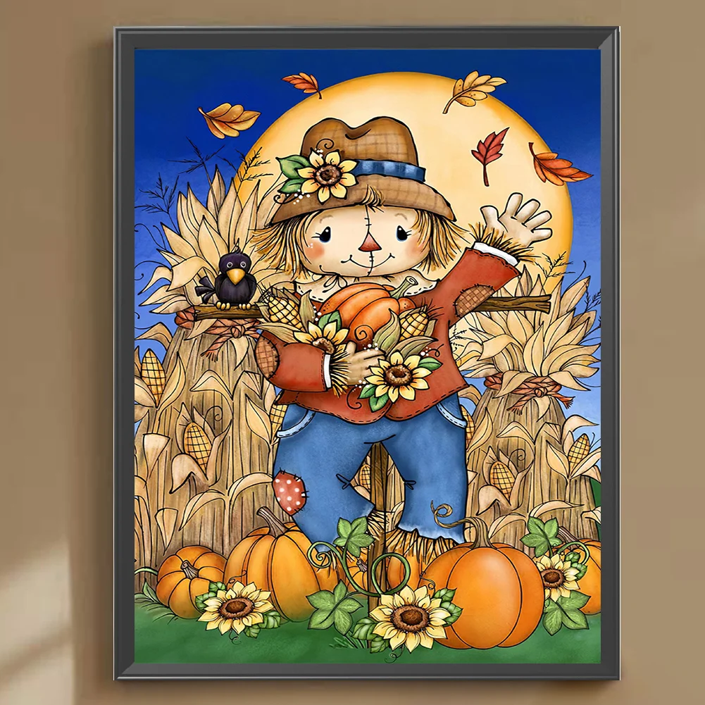 5D Diamond Painting DIY Halloween scarecrow Full Round Drill Rhinestone Kit