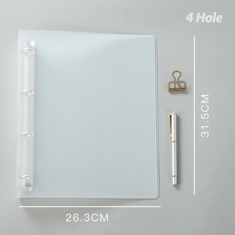 Fromthenon A4 Binder Punch Folder 2 Holes 3 Holes 4 Holes Transparent Plastic Office Files PP Storage Folder Storage Supplies
