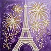 Kits d&rsquo;art de peinture en perles maison maison Tour Eiffel pour d&eacute;co int&eacute;rieure adulte 25x25cm avec cadre