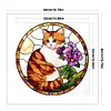 Orange Cat Glass Painting-11CT Stamped Cross Stitch 40*40cm/15.75*15.75in