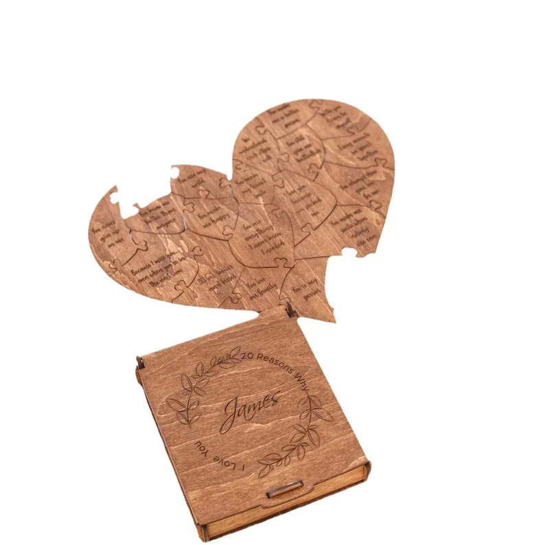 Wooden Puzzle With Box 20 Reasons Why I Love You Unique Gift For Lover