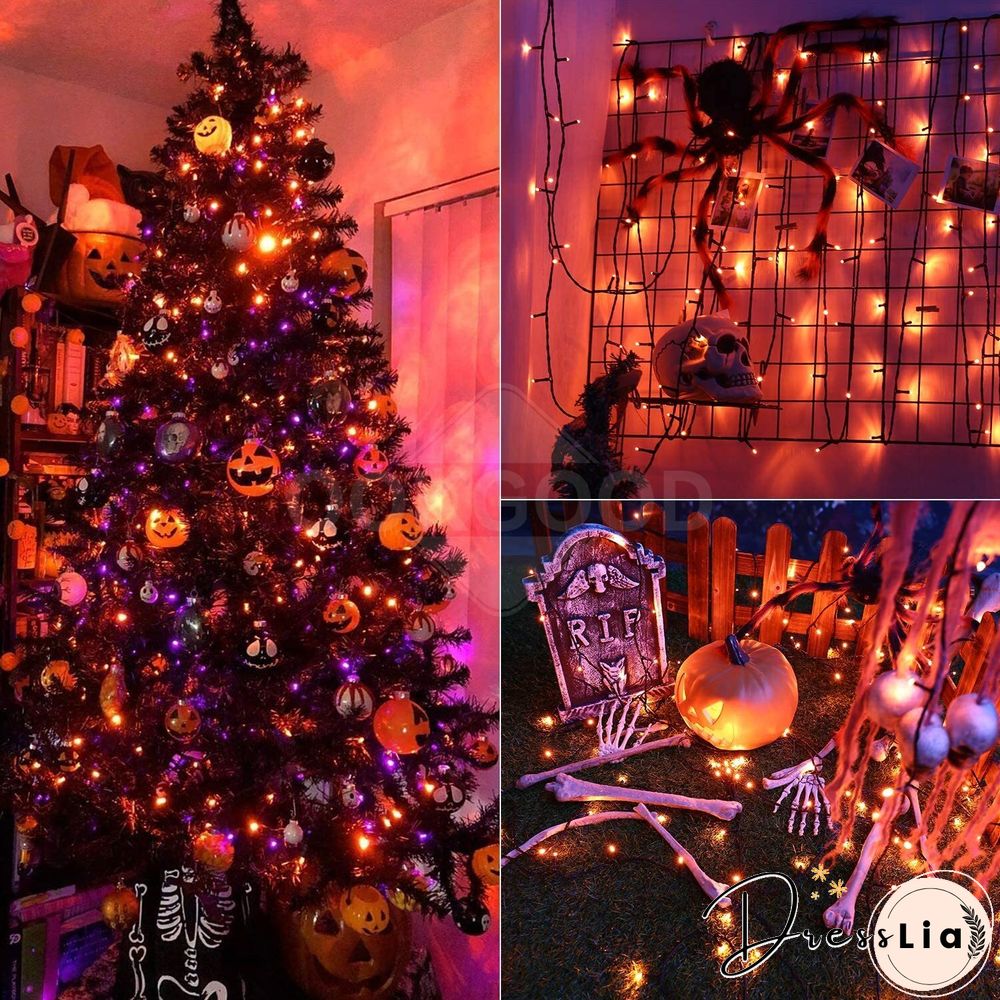 Solar String Lights With Remote Control For Halloween Decoration