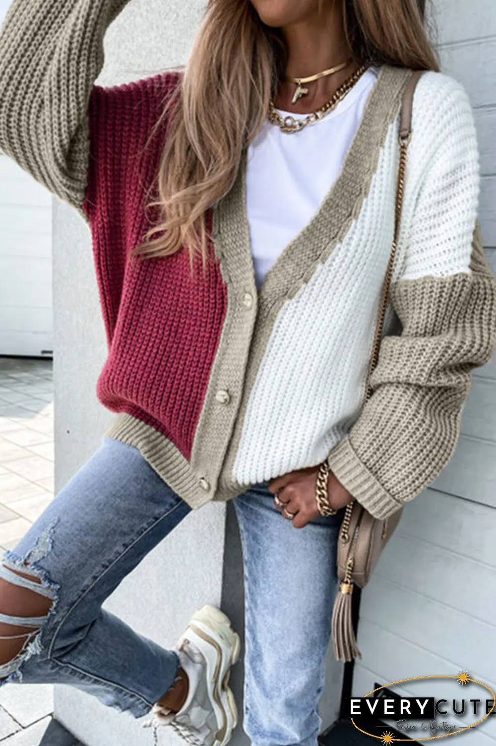 Block It Out Button Cardigan