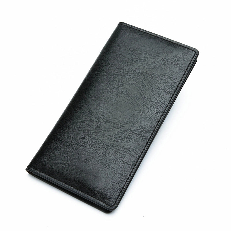Men’s Solid Color Pu Leather Open Small Wallets Long Wallets