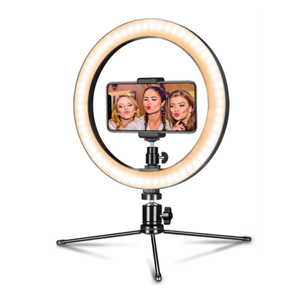 

10 inch LED Ring Light with Tripod+Phone Holder Dimmable Desk Ring Lamp, 501 Original