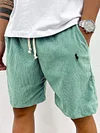 Men's Lace Up Vintage Corduroy Casual Shorts