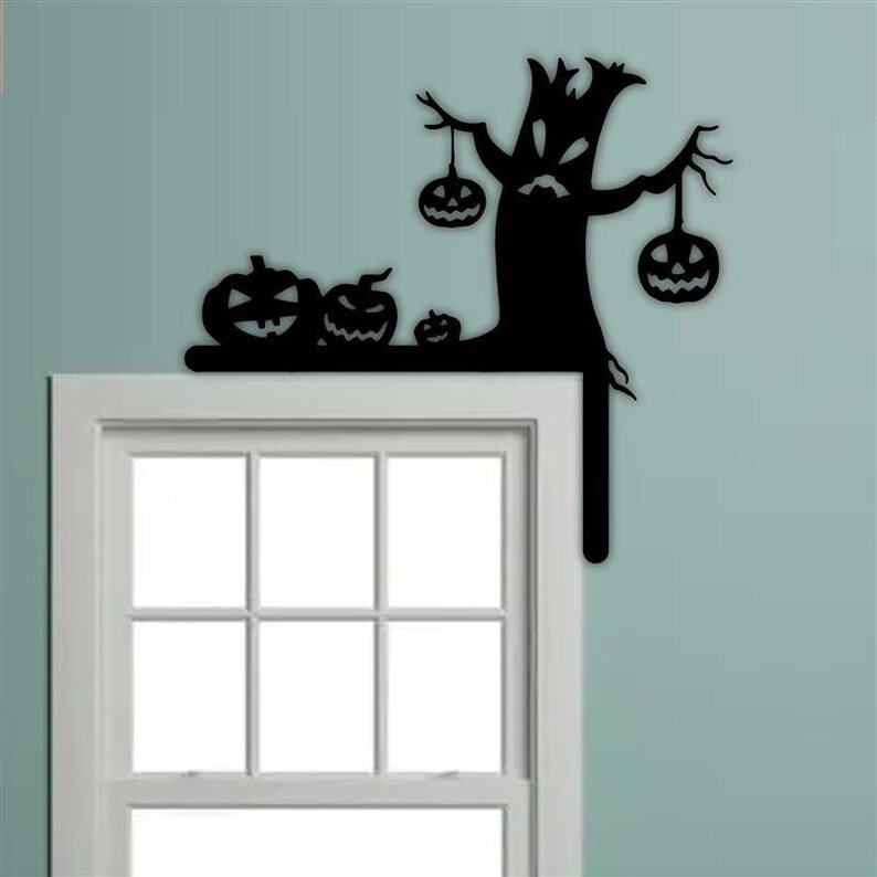 Pumpkins Door Corner, Gift for Halloween, Halloween Door Corner, Halloween Decoration, Fall Decoration, Pumpkin House Halloween Door Corner