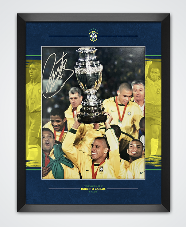 Roberto Carlos Signed & Framed 11X14 Photo Poster painting Brazil EXACT PROOF 2002 WC AFTAL COA