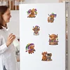 6PCS-Fleur animal-diamant peinture aimant r&eacute;frig&eacute;rateur