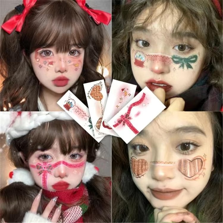 Kawaii Cosplay Tattoo Stickers For Christmas Party weebmemes