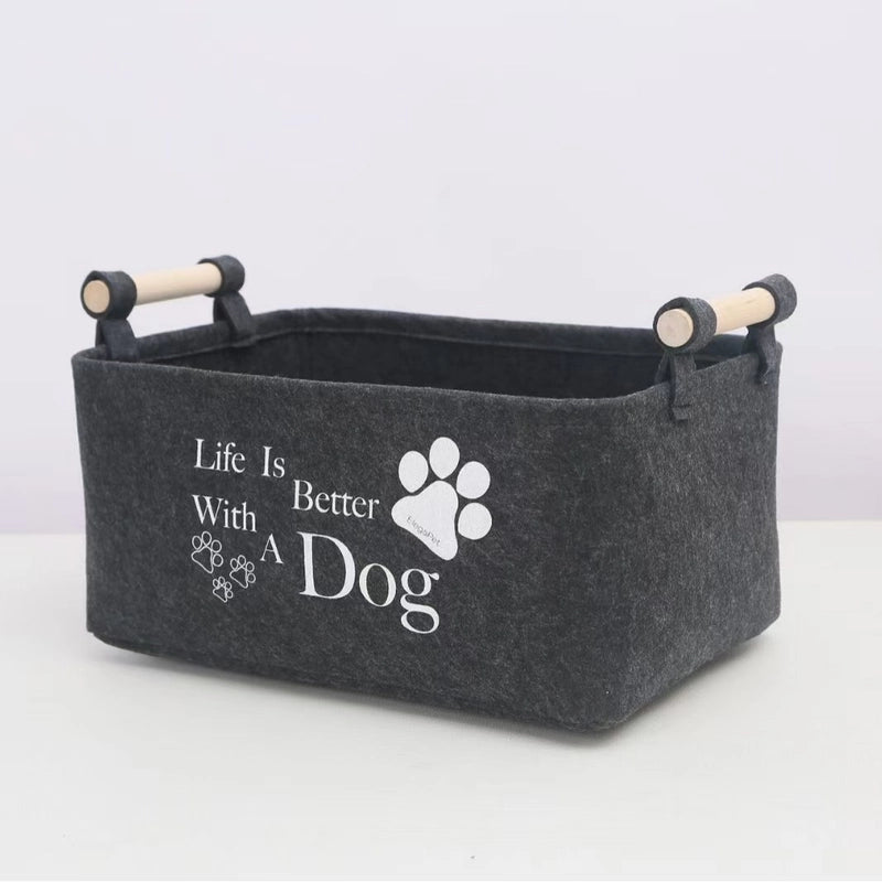 Factory Direct Dog Toy Felt Storage Box Home Storage Basket Sundries Dirty Clothes Storage Bag Storage Basket