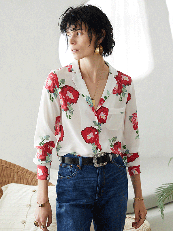 Classic French Design Silk Shirt