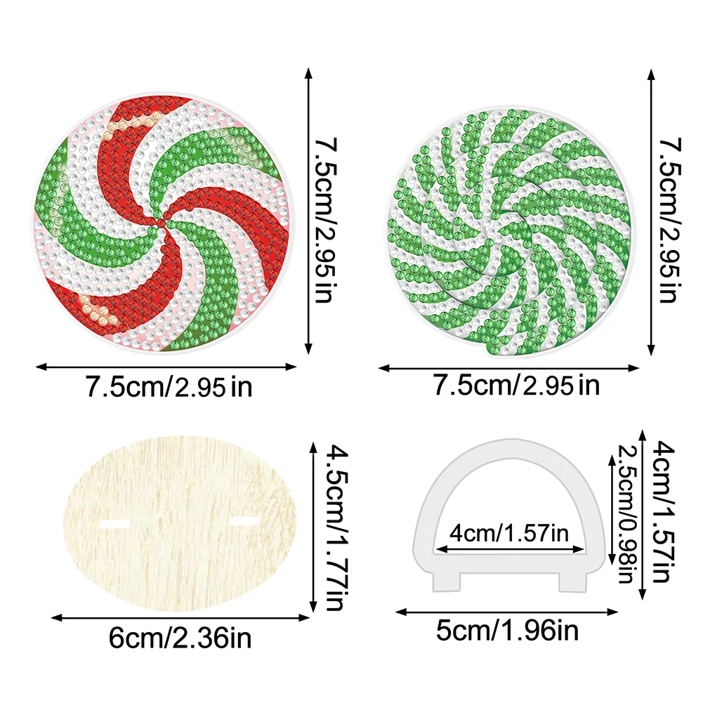 2Pcs Spiral Diamond Painting Napkin Ring Diamond Art Napkin Holder for Table