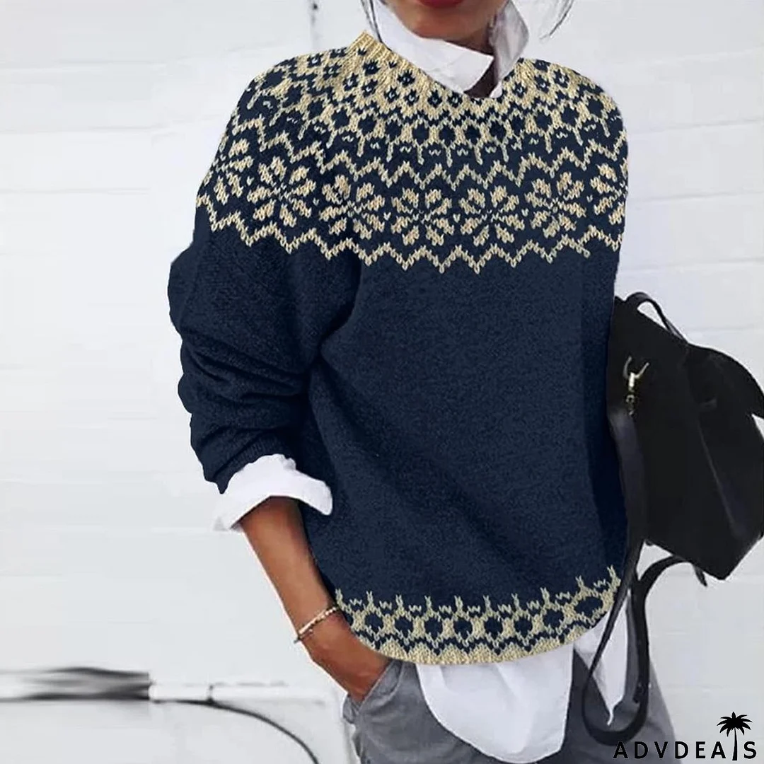 Popular Round Neck Long Sleeve Sweater