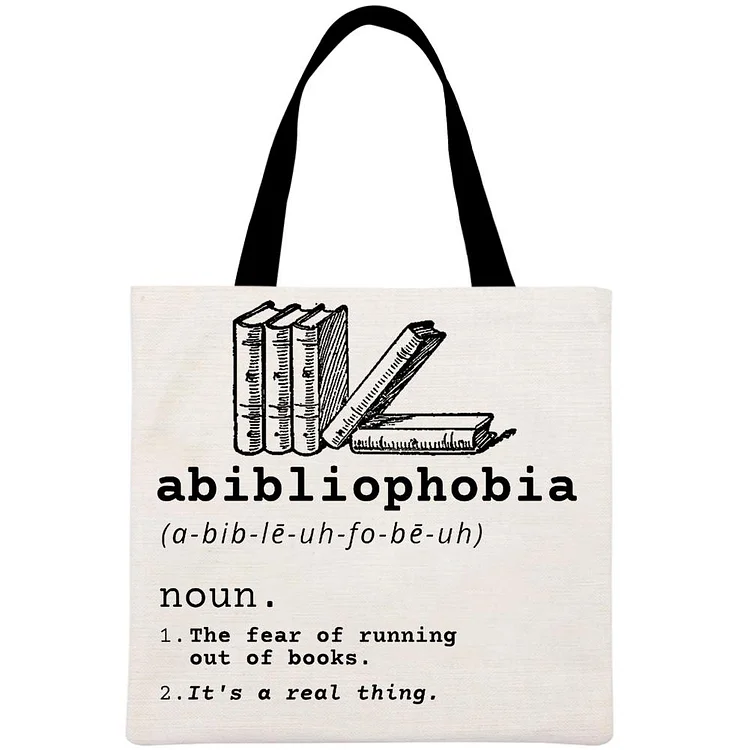 Abibliophobia Printed Linen Bag