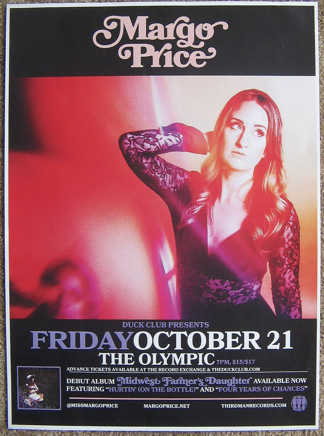 MARGO PRICE 2016 Gig POSTER Boise Idaho Concert