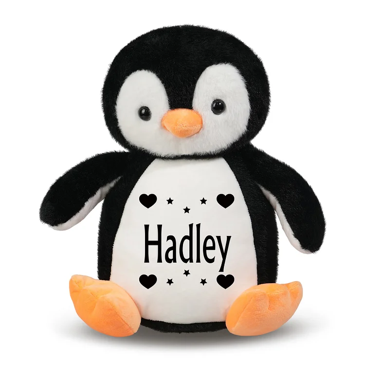 Dyoart Custom Penguin Plush, 13.8" Big Penguin Stuffy Personalized with Name Date, Birthday Gift for Boy Girl Toddlers Kids